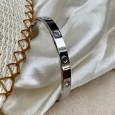 Silver Stainless With Zircon
